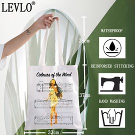 LEVLO Princess Pocahonta Tote Bag Pocahonta Fans Gift Colours Of The Wind Pocahonta Reusable Grocery Bag Pocahonta Merch, The Wind, M