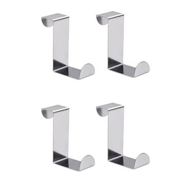 HLGHLG 4 Pack Hooks. Stainless Steel Seamless Nail-Free Heavy-Duty Storage Bag Over The Door Hooks. Behind The Door Hook Storage is Suitable for Living Rooms, Bathrooms, Kitchens, Cabinets, Bedrooms