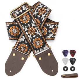 Dksongr Guitar Strap for Acoustic, Guitars Head Cowhide Leather Ends,Strap Locks,Guitar Straps Electric,Bass Strap.