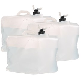 Semptec Urban Survival Technology Water Canister with Tap: Set of 3 Foldable Water Canisters with Tap, 20 Litres (Water Canister for Hanging, Foldable Water Canister with Tap, Drinking Bottle)