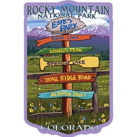 Die Cut Sticker Estes Park, Colorado, Destinations Sign, Vinyl Sticker 1 to 3 inches (Waterproof Decal for Cars, Water Bottles, Laptops, Coolers), Small