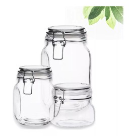Comecializadora Sesuconsa Tarro Hermetico Tapa Frasco Vidrio 500-1500ml Pack Mayoreo