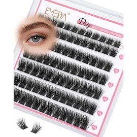 EMEDA Natural Lash Clusters C Curl Wispy Eyelash Cluster Mix 8-16mm Natural Look Cluster Lashes DIY Lash Extensions Individual Lashes Super Thin Band (DL11)