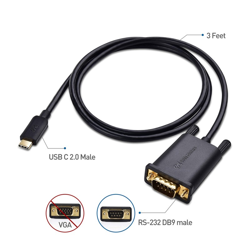 Cable Matters USB C to Serial Adapter Cable - 3ft,