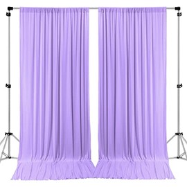 AK TRADING CO. 10 feet x 8 feet IFR Polyester Backdrop Drapes Curtains Panels with Rod Pockets - Wedding Ceremony Party Home Window Decorations - Lavender