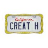 Creathome 3D Shining License Plate Frame (Chrome with Gold Butterfly