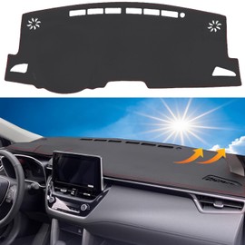 Rifoda Dash Cover Mat Fit for Toyota Corolla Cross 2022 2023 2024 2025 Leather Material Nonslip Dashboard Protector Sunshade No Glare Cover pad Red Stitching