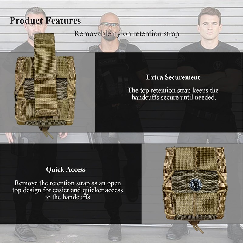 Handcuff Holster, Handcuff Case, Open Top Cuff Pouch for Duty