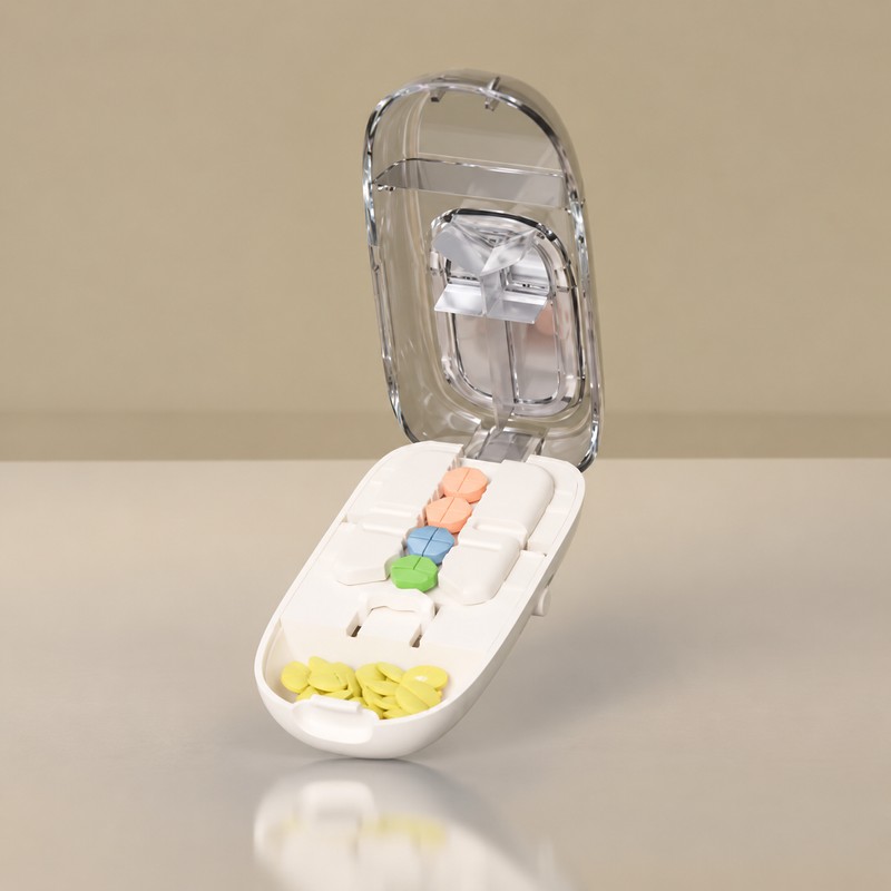Adjustable Pill Cutter with Storage for Daily Medication – Precision