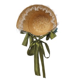 COSDREAMER Girls Women Victorian Bonnets Lace Flowers Tea Party Hats red