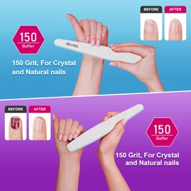 Diesisa 15 limas de uñas de grano 150/150 para uñas naturales, tableros de esmeril de doble cara para uñas, limas de uñas profesionales para uñas acrílicas para el hogar y el salón (limas para manicura)
