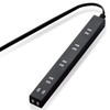 Elecom T-NSL-2630BK Power Strip, Wide Outlet with 5 AC Adapters,