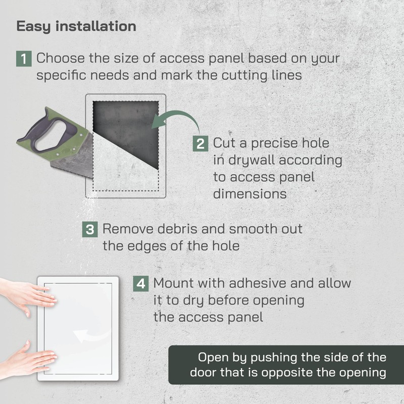 Vent Systems White ABS Plastic Access Panel 10 x 13