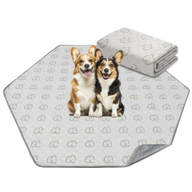 FXW Washable Pee Pads for Dogs, Puppy Pads with Super Absorbent, Specifically Designed for FXW Rollick/Homeplus 24inch 6 Panels Dog Playpen, Hexagon, 62" x 55", 2 Pack