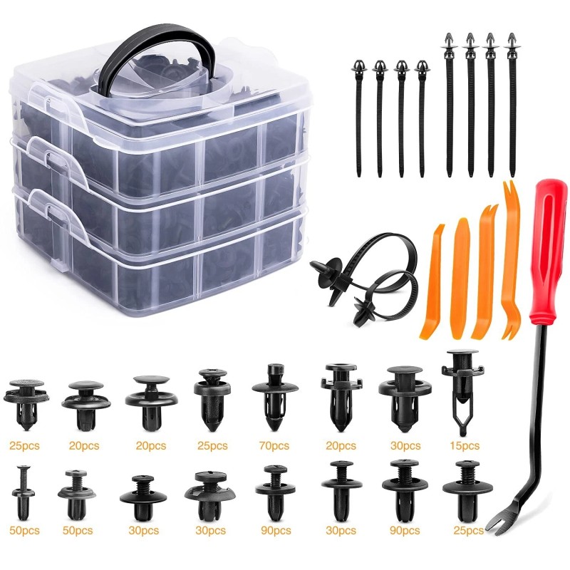 GOOACC 635Pcs Car Push Retainer Clips & Auto Fasteners Assortment