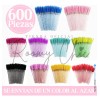600 Cepillos Desechables Glitter Extensión Pestañas Mink Sinético Roomy Chic