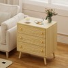 YOSHOOT Mid Century Modern Nightstand with 3 Drawers, 23.6" Wide