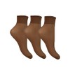 Ladies 15 Denier Sheer Anklets Mink 9 Pairs (3 Packs)