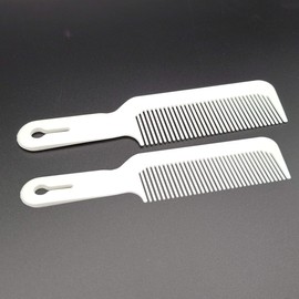 8.75IN PLASTIC FLATTOP BUTCH COMB, WHITE (2 PACK)