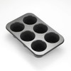 Monfish Jumbo Deep Muffin Pan 6 Cup Carbon Steel Gray