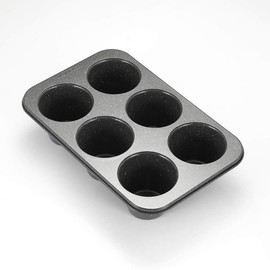 Monfish Jumbo Deep Muffin Pan 6 Cup Carbon Steel Gray Stone non Stick Coating Muffin Tin 3.5diax3inch cup