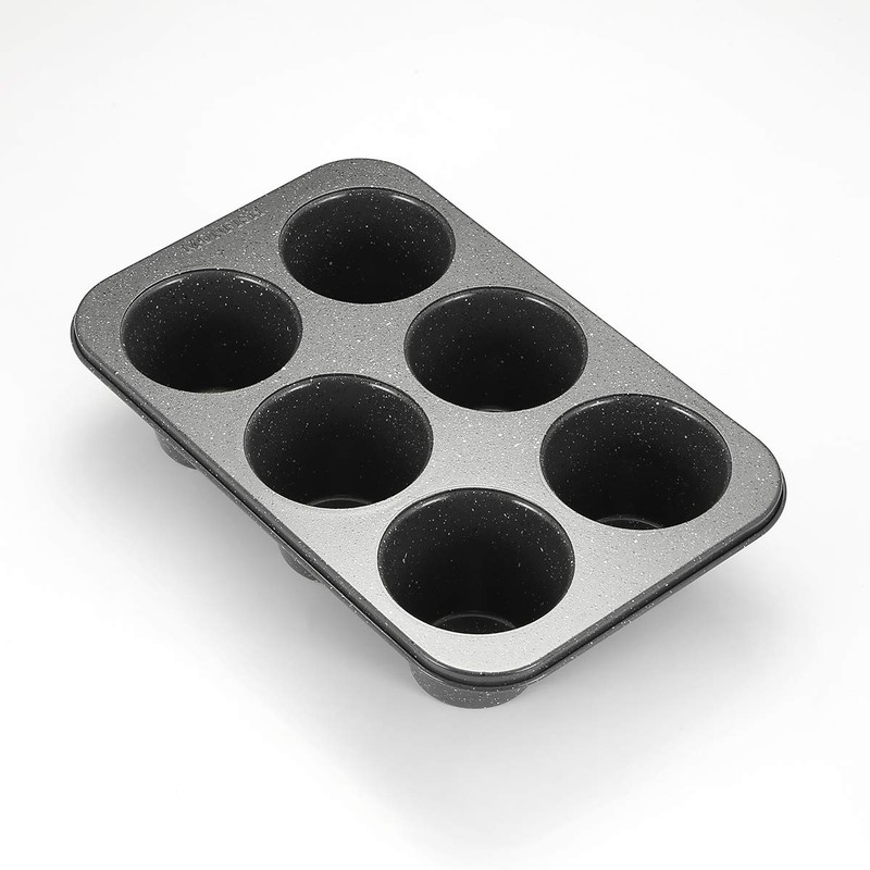 Monfish Jumbo Deep Muffin Pan 6 Cup Carbon Steel Gray