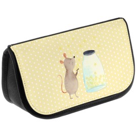 Mr. & Mrs. Panda Cosmetic Bag Mouse Stars, yellow, Hand Drawn