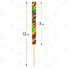 3 Jumbo Rainbow Twisty Lollipops 12" Inch Individually Wrapped, Mixed