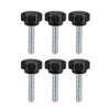 sourcing map 6pcs Knurled Clamping Knobs M6 x 25mm Metric