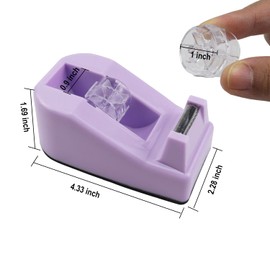 Aacehlh 1Pcs Desktop Tape Dispenser,Adhesive Roll Holder with Weighted Nonskid Base,Office Tape Dispensers for School, Office and Home (Purple)