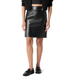 The Drop Ginger Pencil Skirt, Black Croc, S