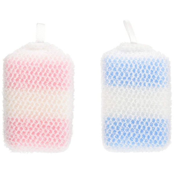Kokubo 2212 Awawa Net Sponge, Mini Size, Easy to Clean Small Containers, such as Bento Boxes, 2 Petits