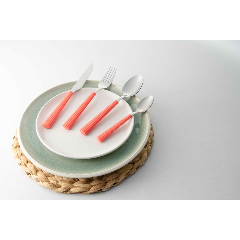 Grunwerg 24BX4312PU 26 Piece Cutlery Set, Stainless Steel, Coral