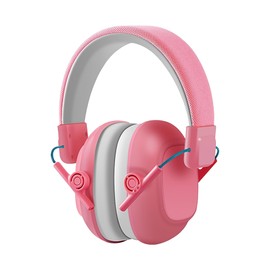 FATASH Kids Noise Cancelling Ear Muffs | Adjustable Ear Defender Hearing Protection Headband | Noise Reduction up to 26dB Soundproof Headphones Autism | Safety Earmuffs For Event Ages 1 to 8 Baby Pink