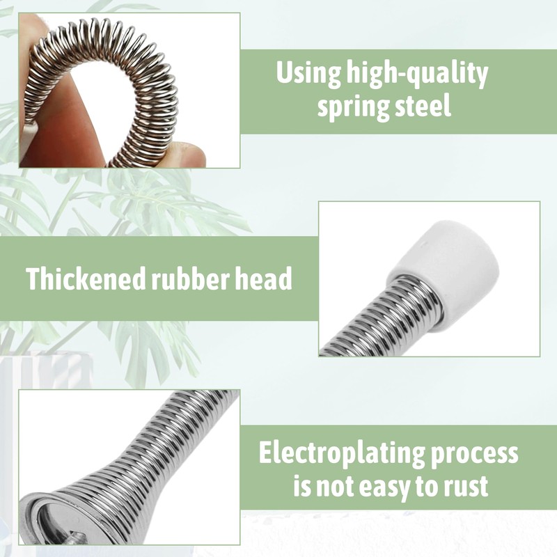 3PCS Spring Door Stop Chrome Door Stop Spring Rubber Spring