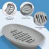 2 Pack Boat-Shaped Silicone Soap Dish with Drain, Self Draining