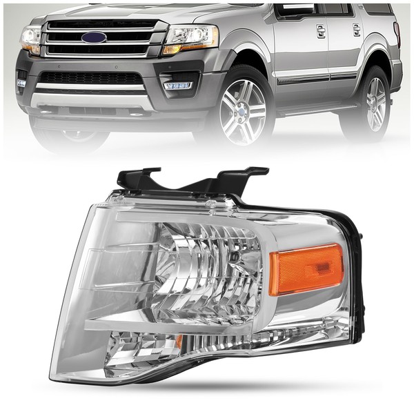 HECASA Left Headlight Assembly Compatible with 2007-2014 Ford Expedition Replacement