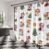 UOZXOML Christmas Dog Shower Curtain Cute Cartoon Corgi with Xmas