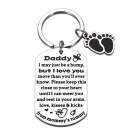 Dad Gifts for Fathers Day Gender Reveal Ideas New Dad Gifts First Time Dad Gifts from Wife Expectant Dad Gifts Daddy to Be Gift for Men New Dad Keychain for New Father Pregnancy Baby Announcement Gift