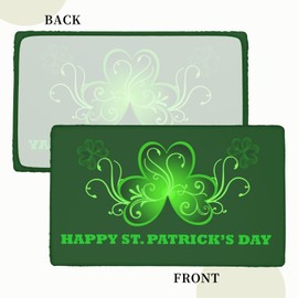 Fiokroo Happy St Patricks Day Tablecloth with Elastic Edge for 4ft Rectangle Table, Table Cloth Washable Table Cover for Kitchen Dining Party Outdoor Picnic Decoration, 48" L X 30" W