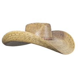 Mexart Oversized Cowboy Wide Brim Straw Hat Dark Natural | Sombrero de Palma Grande Obscuro