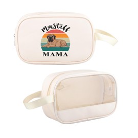 G2TUP English Mastiff Gift Mastiff Mama Clear Makeup Bag Pet Dog Lover Travel Toiletry Bag Gentle Giant Lover Gift (Mastiff Mama -tm)