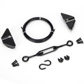 TIBEGOLD Anti Sag Gate Kit for Wooden Fence, Black Gate Support Cable Kit, Gate Sag Frame Kit Hardware, Anti-Sagging Fence Gate Kit Hardware, Wood Gate Repair Kit for Outdoor, 1 Pack