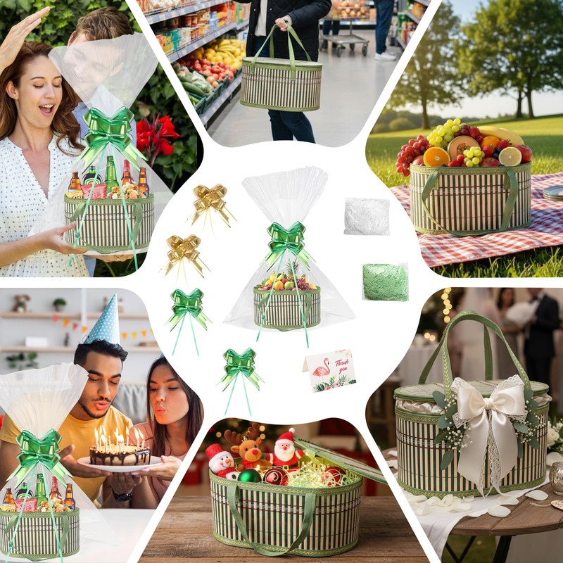 2 Set Hamper Baskets for Gifts Empty, Gift Baskets Empty,