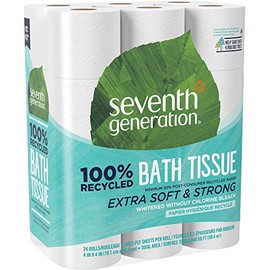 Seventh Generation 100% Recycled Bathroom Tissue, Septic Safe, 2-Ply, White, 240 Sheets/roll, 24/Pack