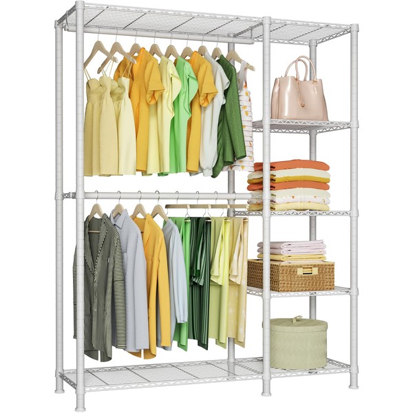 Ulif F2 Closet Garment Rack, 5 Tiers Freestanding and Height