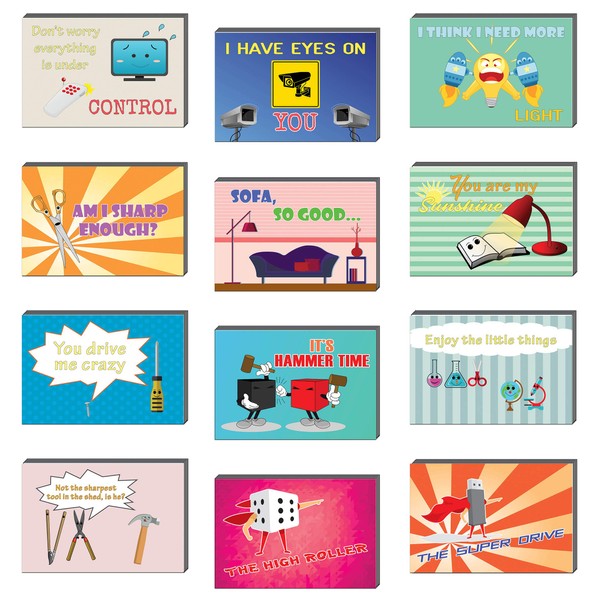 Creanoso Funny Things Comedic Postcards (36-Pack) – Unique and Silly Note Card Bulks Assorted Pack – Cool Giveaways for Men, Women, Employees – Great Greeting Cards Collection Set
