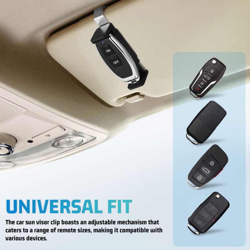 TOPPERFUN 2Pcs Garage Door Opener Clips, Universal Garage Remote Key