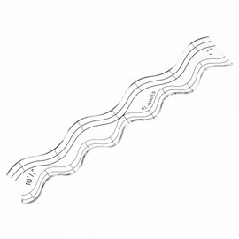 1 Piece Wave Quilting Ruler and Template Wavy Edge Ruler, Clear Quilting Ruler Templates Wave Edge Ruler for Sewing and Quilting Machine, Clear Wave Edge Waves Ruler for Domestic Sewing Machine