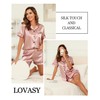 Lovasy Satin Pyjamas Women's Short Sleeve Pyjamas Set with Buttons